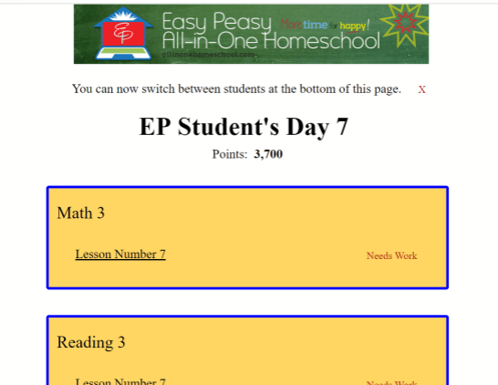 Easydayedu Completing a Day – Easy Peasy All-in-One Homeschool