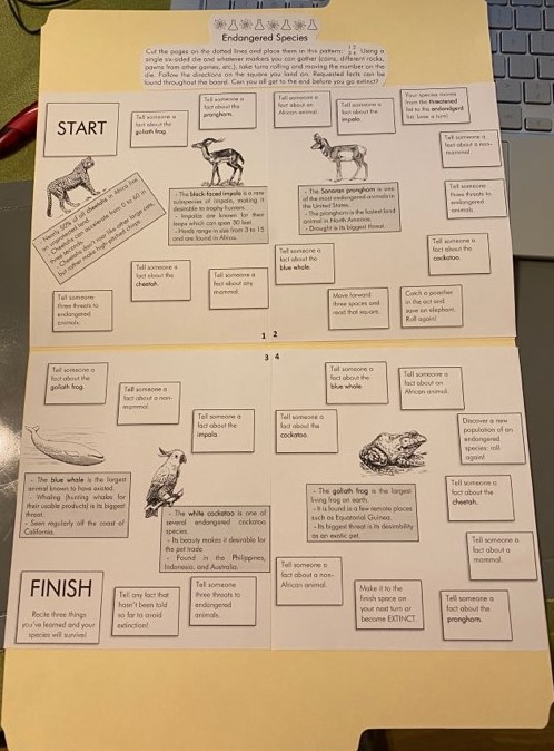 Endangered Species board game – Easy Peasy All-in-One Homeschool